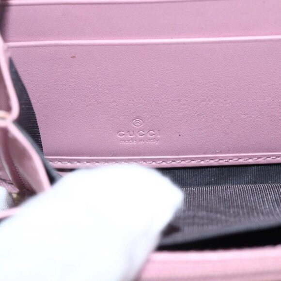 GUCCI GG Canvas Guccissima Long Wallet Leather Pink 410102 203887 Auth bs29790 - Picture 8 of 16